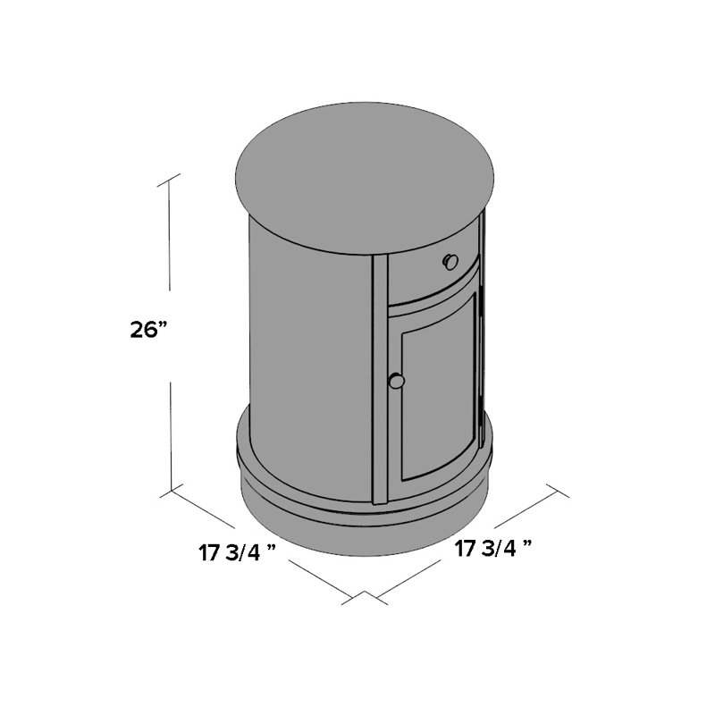 Charlton Home® Regan Solid Wood Swivel Drum End Table with Storage
